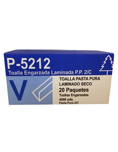 Toalla Zig-Zag pasta gofrada 2 capas 23x21 cm - Caja 4.000 u (200ux20p)