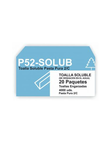 Toalla Zig-Zag "Hidro soluble" pasta gofrada 2 capas 23x21cm - Caja 4.000 u (200ux20p)